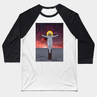 Crucified Astronaut with Halo Baseball T-Shirt